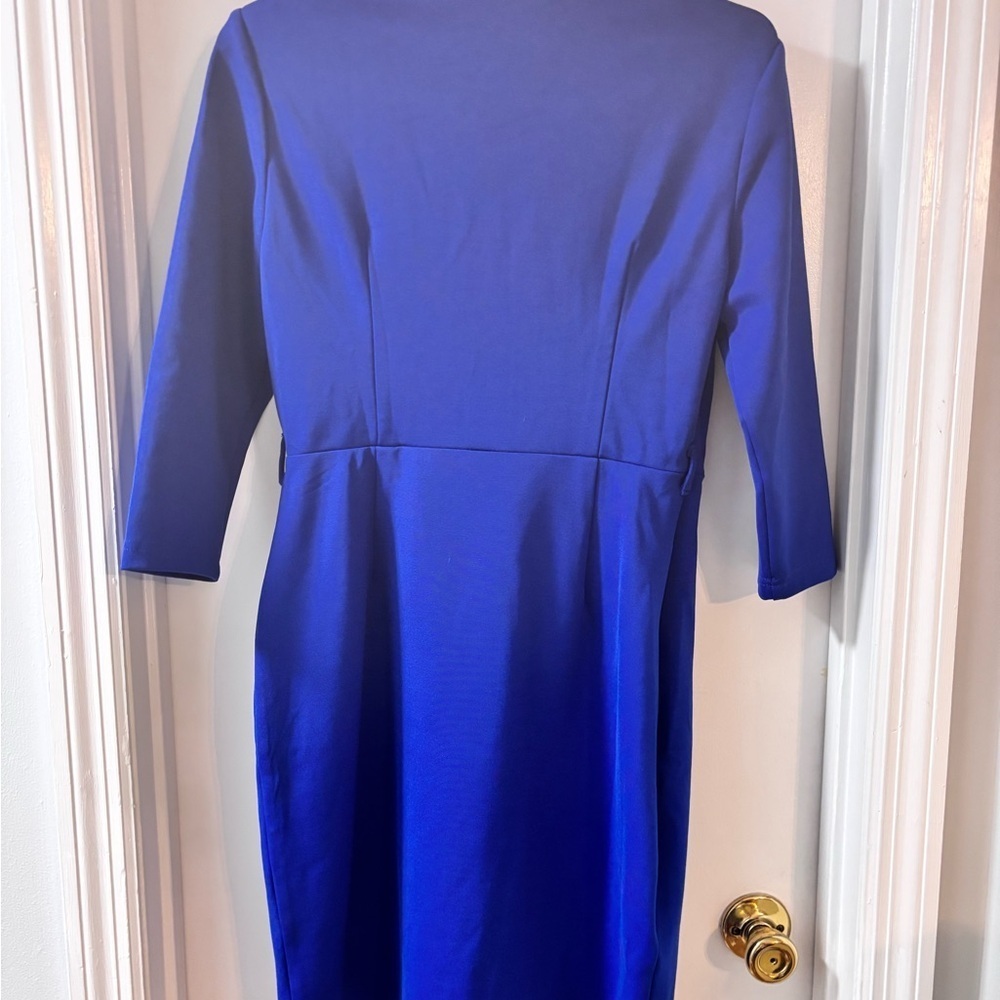 Elegant Sapphire Long Sleeve Dress - Picture 3 of 9